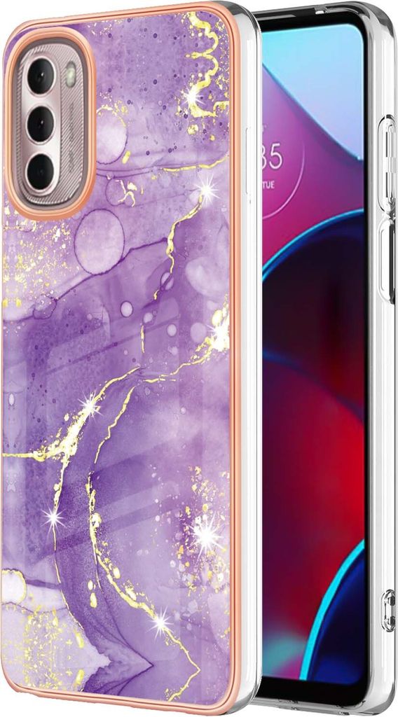 Moto G Stylus 2022 4G Case, WindCase Marble Pattern Hybrid Hard Back Weich TPU Bumper Protective Case Cover for Motorola Moto G Stylus 2022 4G Lila