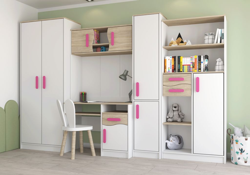 Jugendzimmer Wohnwand Kinderzimmerwohnwand 300 cm WEIß Produktbild 1