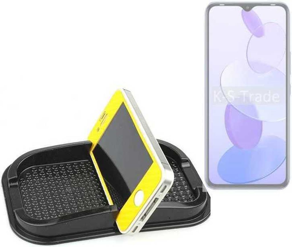 K-S-Trade Auto Anti Rutsch Matte Smartphone-Halter kompatibel mit Infinix Smart 6 Plus X6511G Haft Pad Armaturenbrett Handy-Halterung Silikon