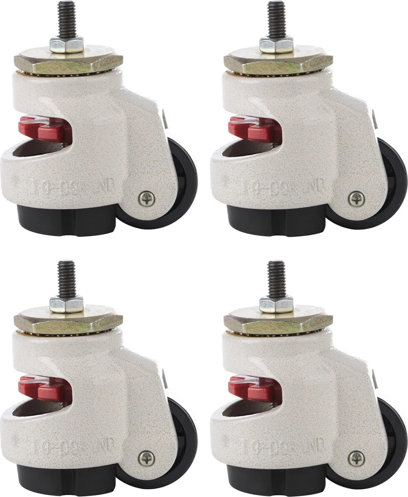 Roulette de nivellement rétractable avec patin anti-vibration noir