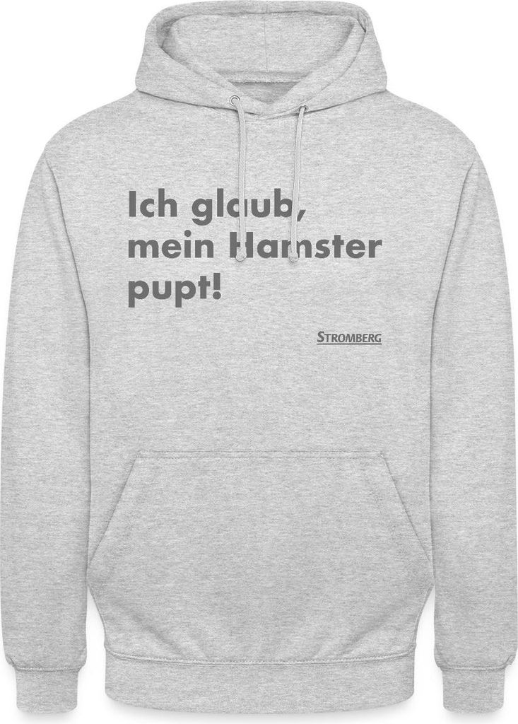 Spreadshirt Stromberg Zitat Ich Glaub, Mein Hamster Pupt Uni Hoodie, XL, Hellgrau meliert