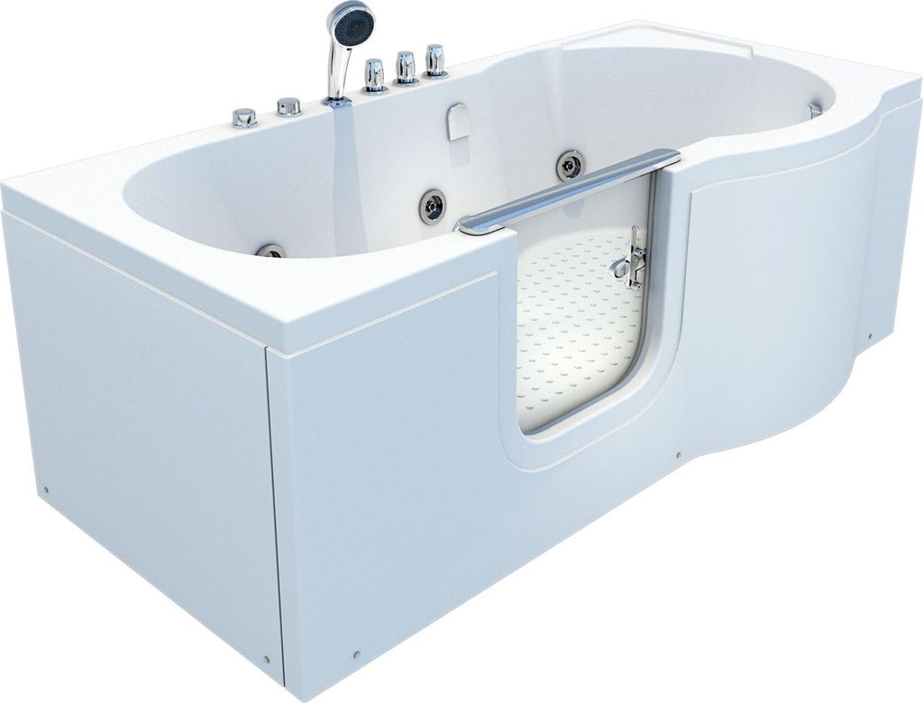 Seniorenwanne mit Tür Whirlpool S12-TH-WP-L Badewanne 170x85cm