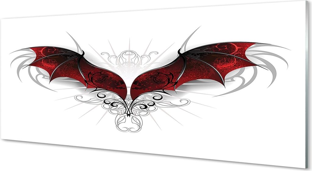 Glasbilder 125x50 Wandkunst Drachenflügel