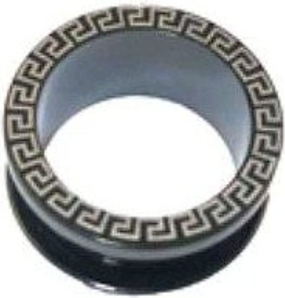 Ohr Flesh BlackTunnel Tube Piercing Griechisch 22mm