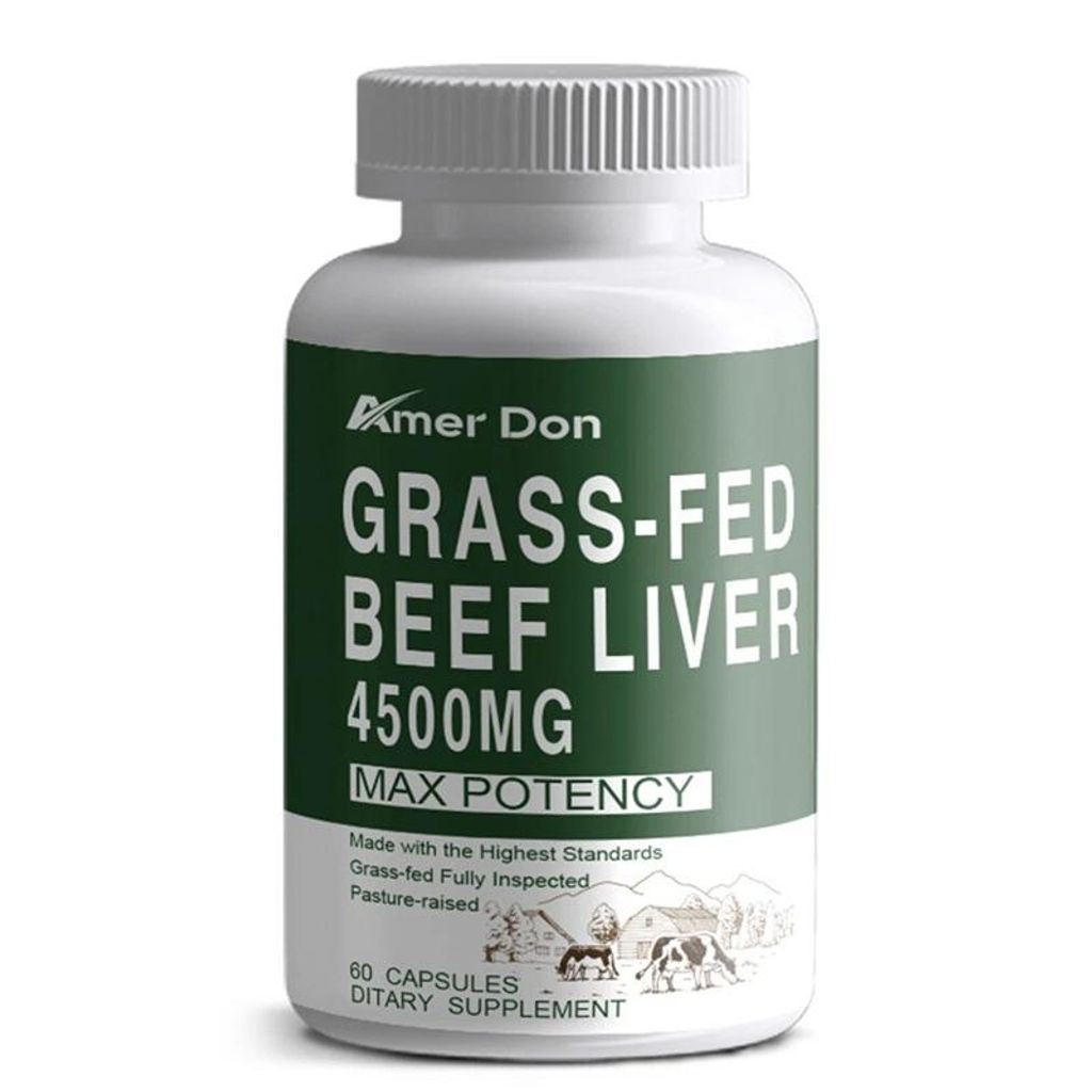 Grass-Fed Beeff Liver 4500mg (120 Kapseln) Nahrungsergänzungsmittel, Gelenke, Knochen, Herz, Haut, Immunsystem, Körpergesundheit, Collagen