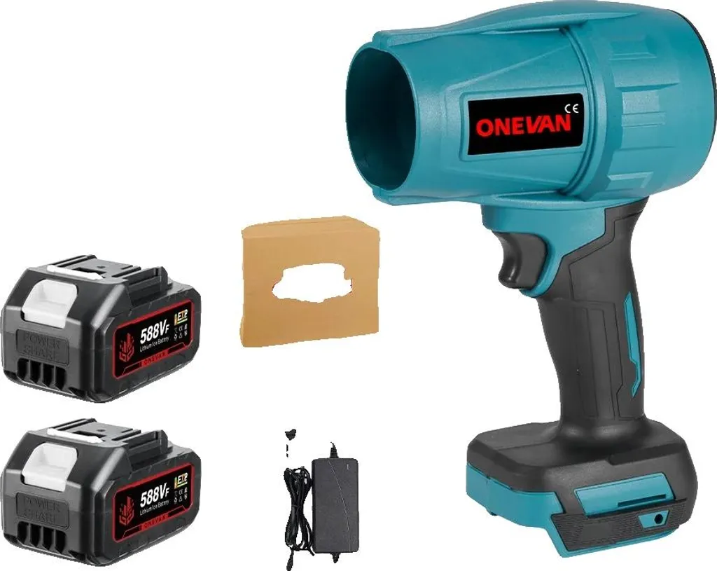 Soffiatore turbo, senza fili, design leggero, 2 batterie spina UE