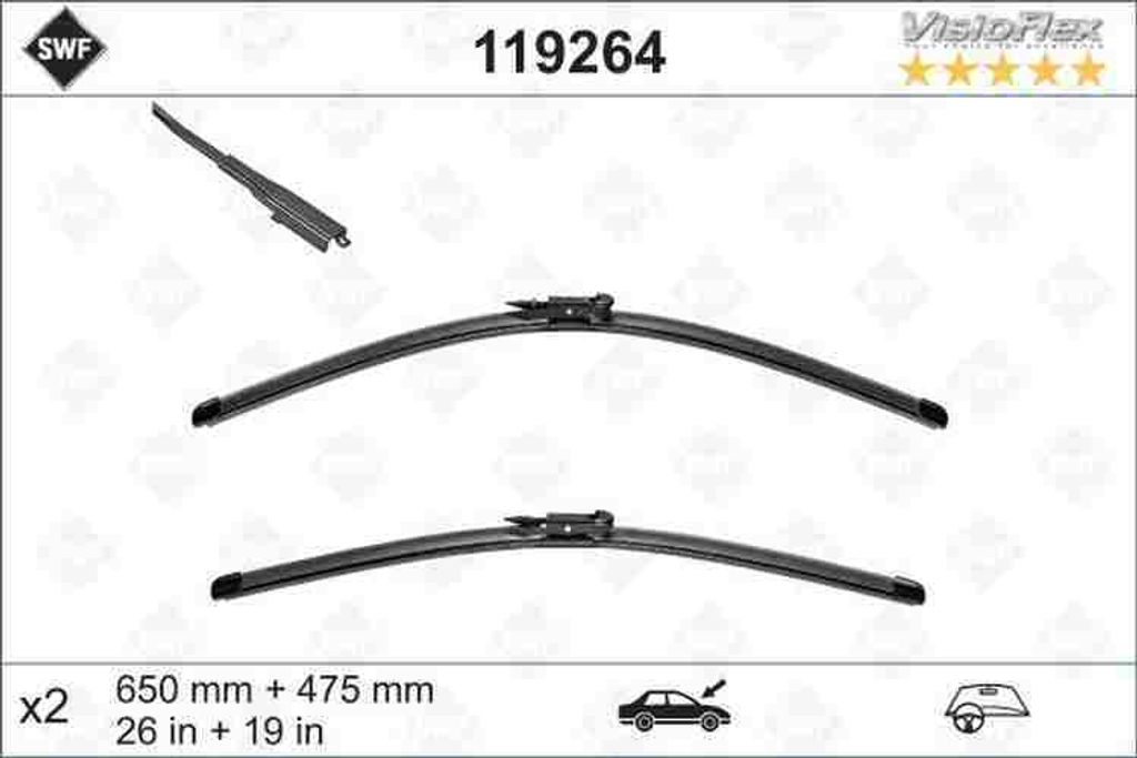SWF Spazzole tergicristallo Visioflex-Set | (SET)WIPER CAR Immagine del prodotto 