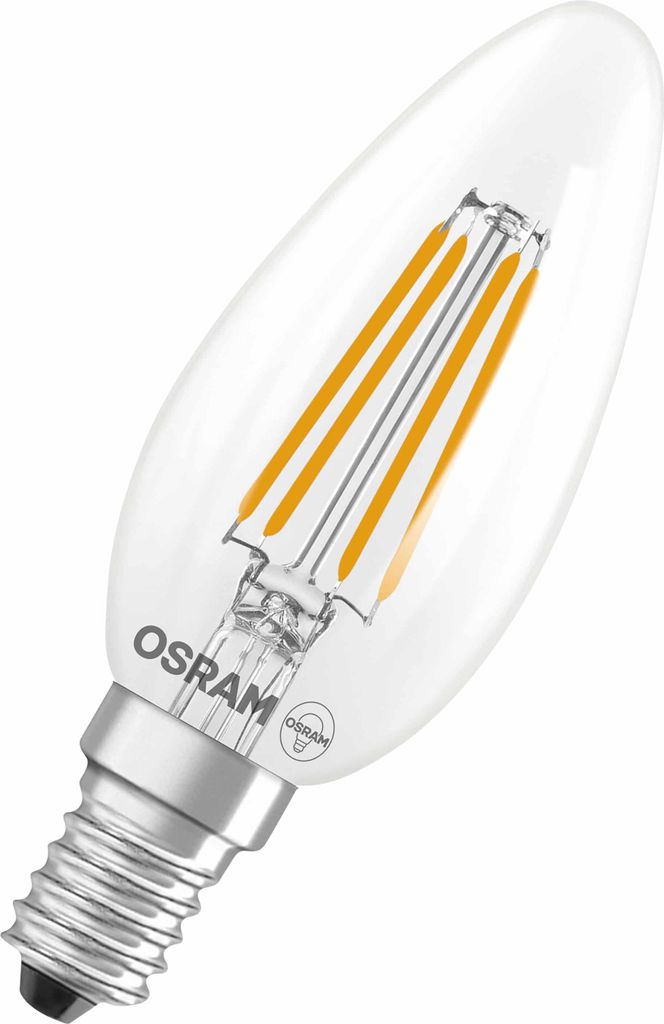 OSRAM LED Leuchtmittel LED CLASSIC B ENERGY EFFICIENCY B DIM 2.5W 827 Clear E14 Dimmbar Warm weiß 4099854477447