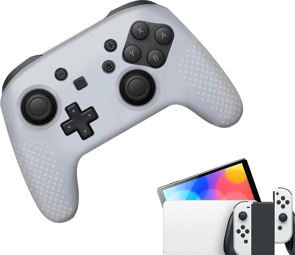 Hüllen & Skins für Nintendo Switch 1 – Performance-Gaming-Hülle – Soft Grip-Abdeckungen – Anti-Rutsch-Zubehör für Pro-Controller – Weiß