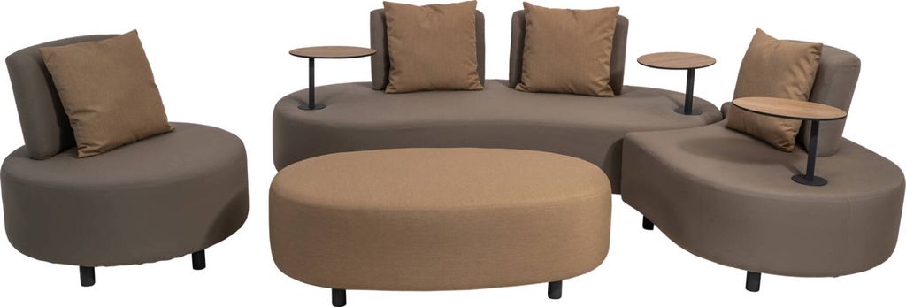 Garten Loungegruppe CALIDAD inkl. 2-Sitzer, 1-Sitzer, Sessel & Tisch in taupe