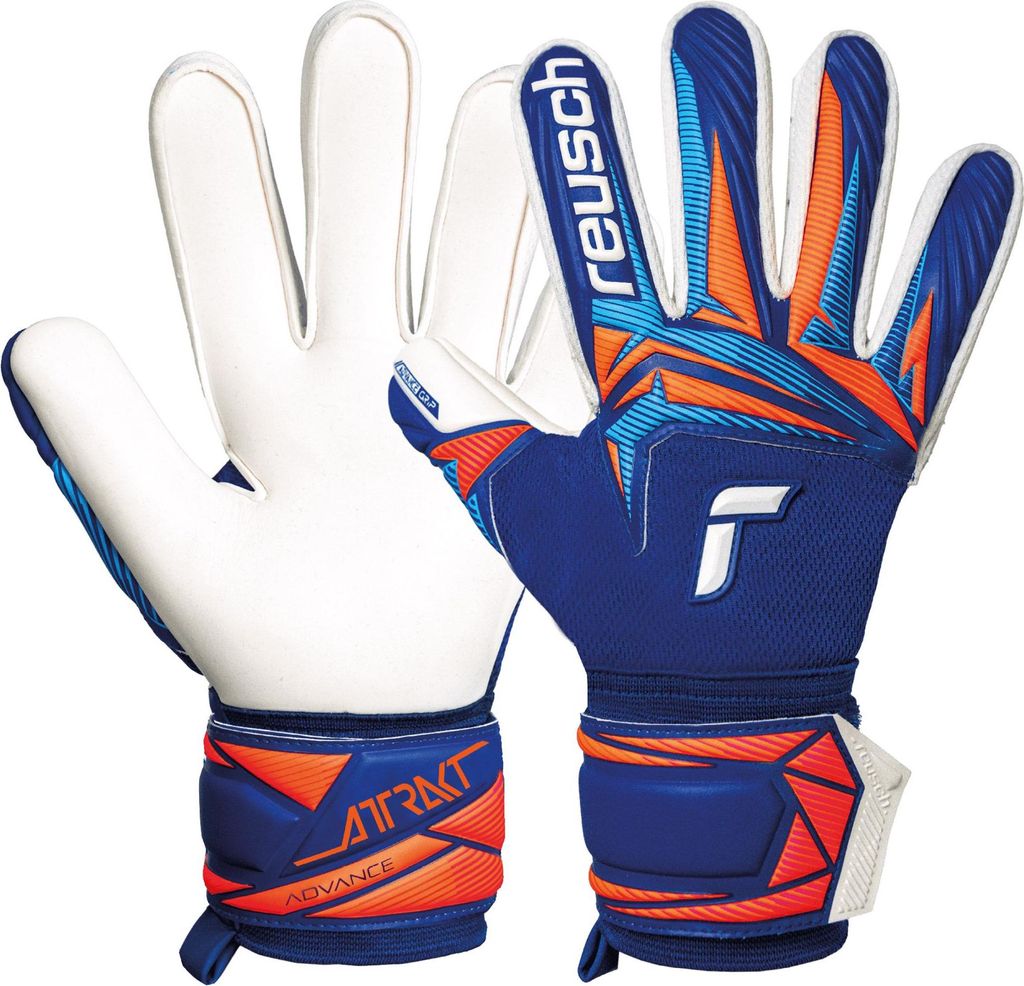 Reusch Torwarthandschuhe Attrakt Advance mit atmungsaktiven Mesh-Einsätzen 4126 sharp blu/wht/shock orng 9