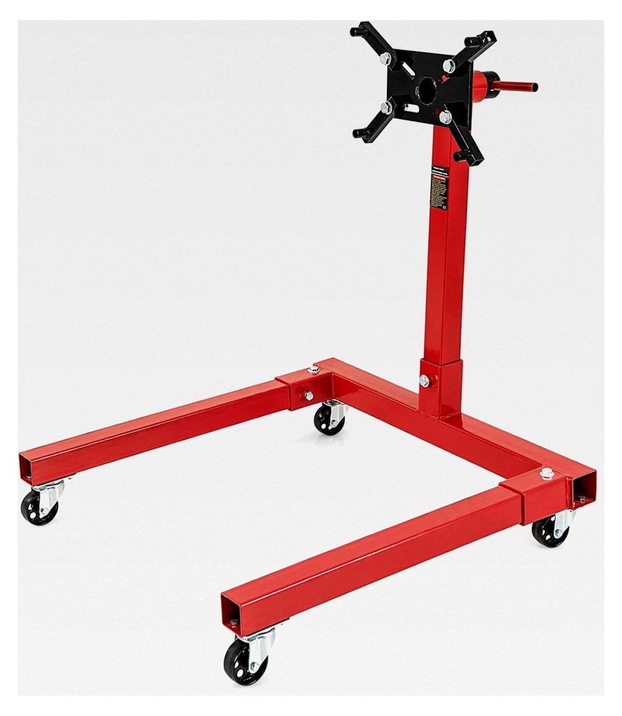Motorständer, Motorheber bis zu 340kg/680kg belastbar, robuster Motorhalter mit 360° drehbarem Kopf, 3 Rädern & 4 verstellbaren Armen, für Werk...