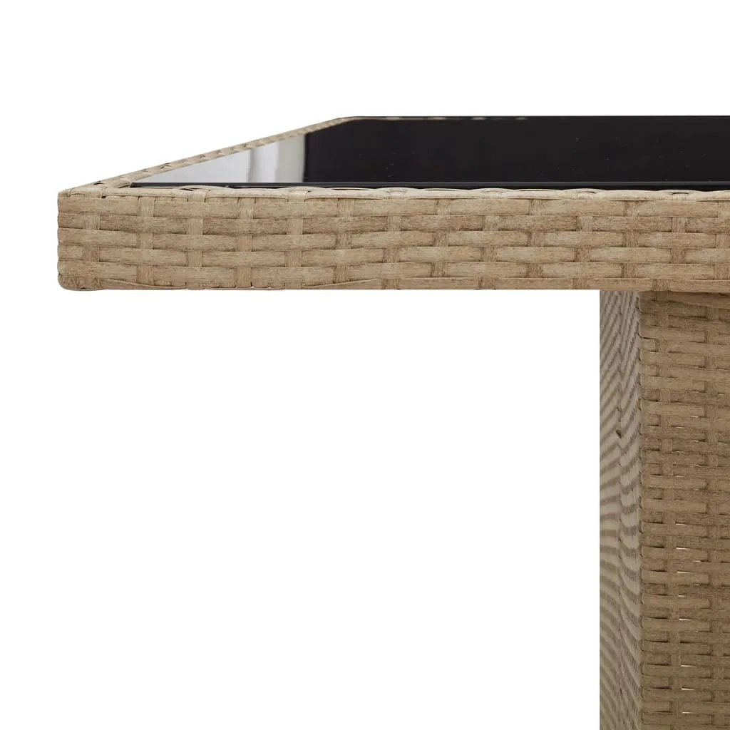 Table d'extérieur résistante aux intempéries en polyrotin beige UV - 5
