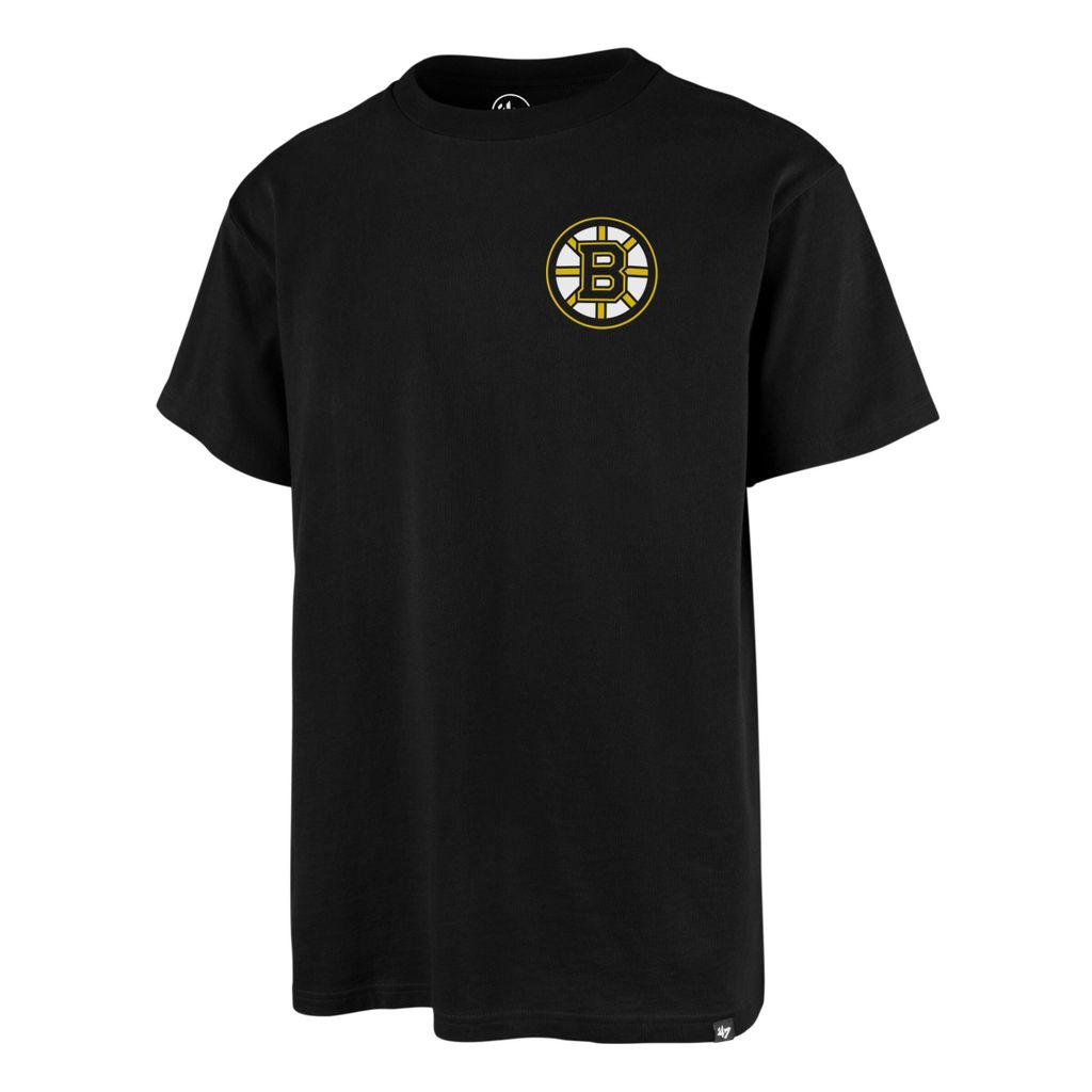 NHL Boston Bruins T-Shirt Black Letter Backer Echo Shirt Fanshirt Eishockey Tee (M)