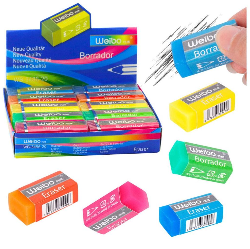 Schulbüro Farbiger Radiergummi WB-3486-20 6cm Mix