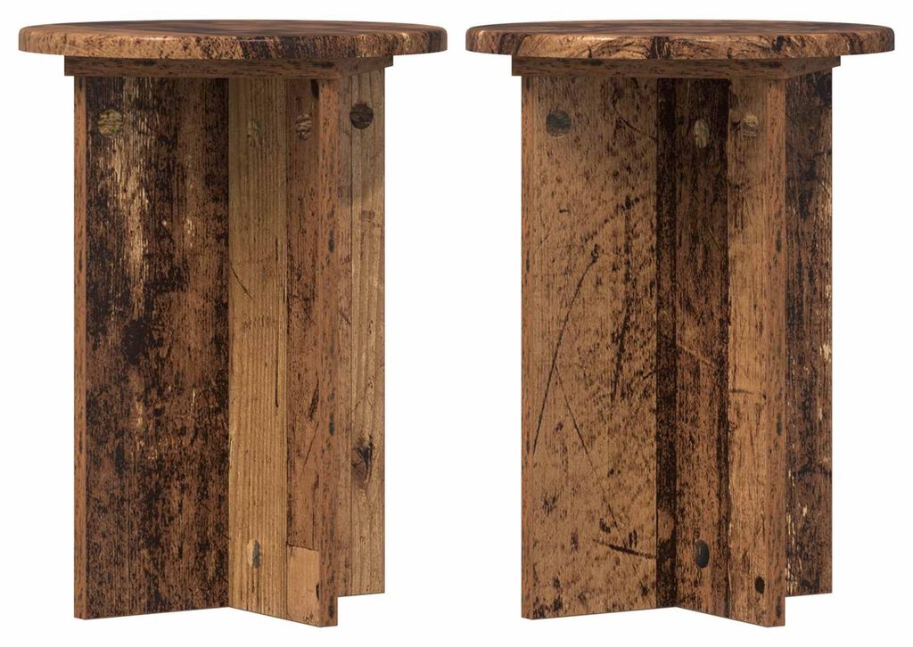 Pflanzenständer 2 pcs Altholz Ø29,5 x 40 cm Holzwerkstoff