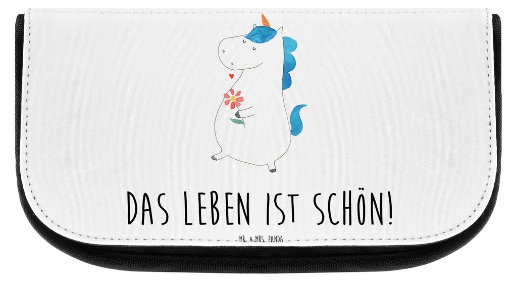 Mr. & Mrs. Panda Make-Up Tasche Einhorn Spaziergang - Weiß - Geschenk, Kosmetiktasche, kosmetik organizer, Einhörner, Unicorn, Schminktasche, Mut...