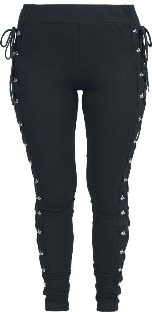 Gothicana by EMP Damen schwarze Leggings mit Schnürung M