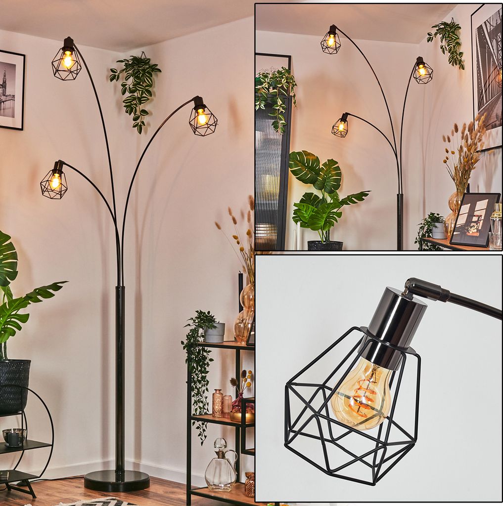 Campo Stehlampe aus Metall in Schwarz/Chromfarben