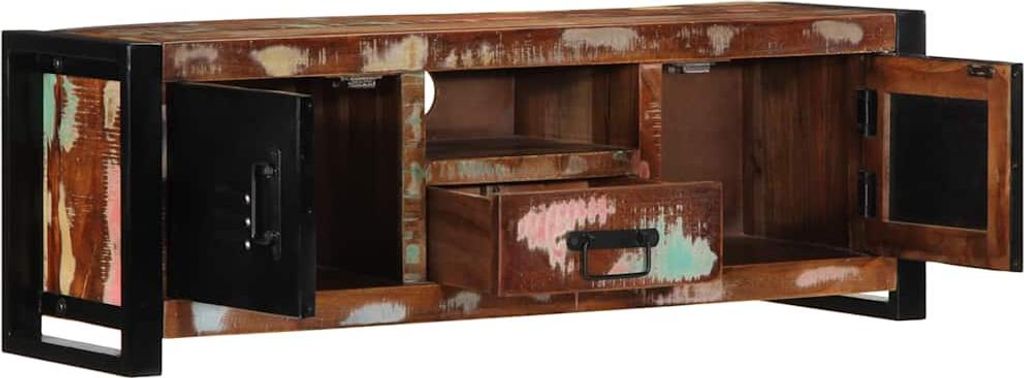 mobile TV vidaXL 100x30x35 cm in legno massiccio di Immagine del prodotto 
