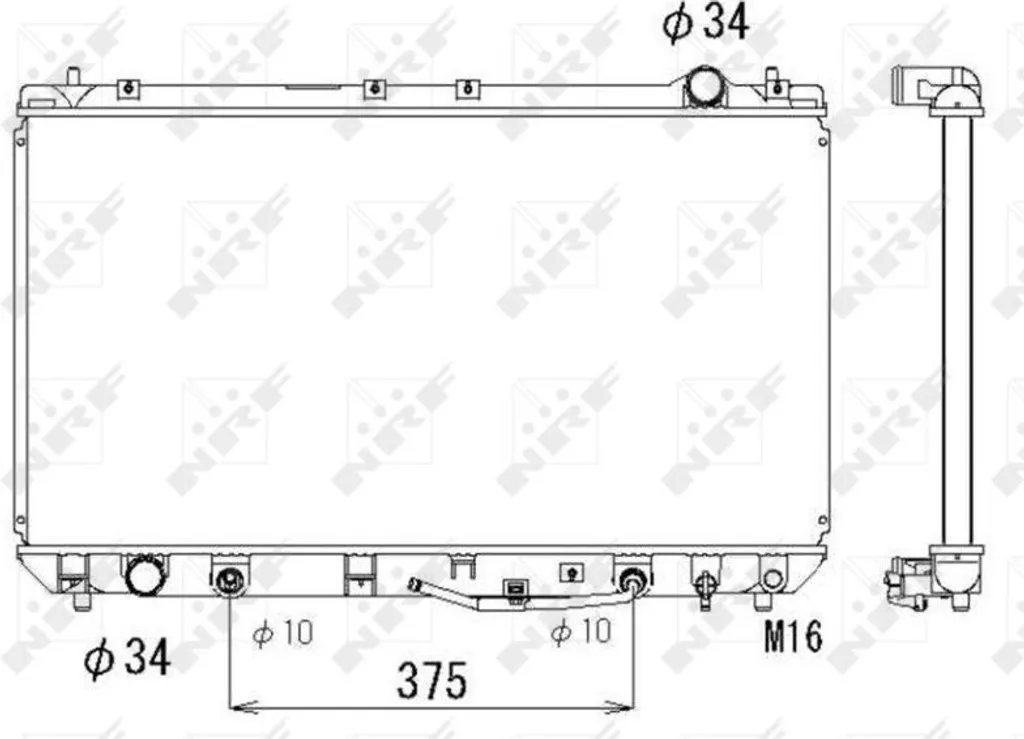 Radiateur de rechange Camry V2 : Fiabilité moteur NRF 53302 - 1640020090