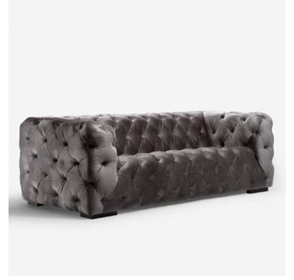 Chesterfield Sofa Couch Polster Stoff Leder Couchen Polster Garnitur 4 Sitzers