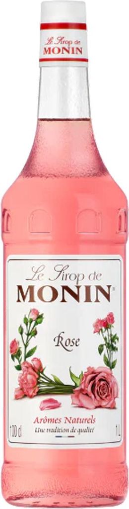 Monin Rose Sirup mit natürlichem Aroma und Rosenduft 1000ml