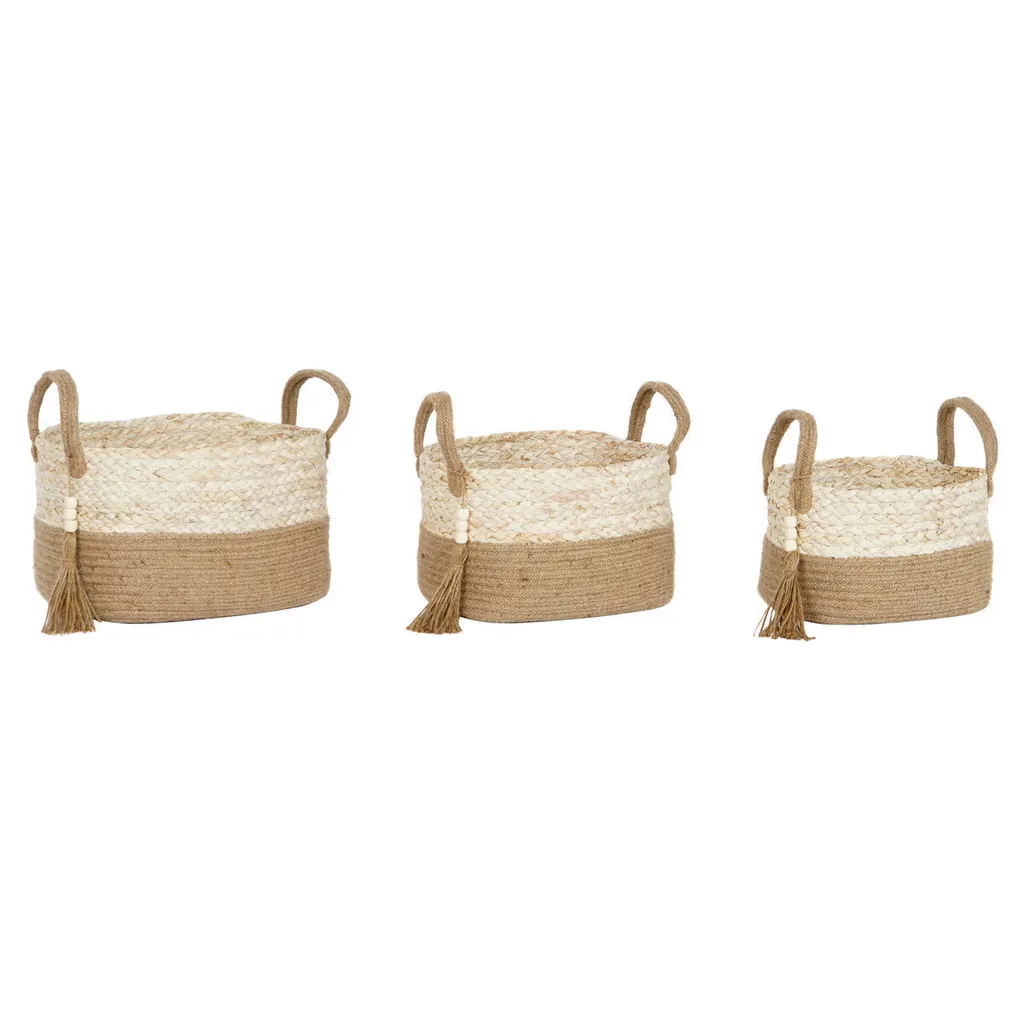 Paniers de rangement pour étagère Home ESPRIT en Jute 41x30x33 cm