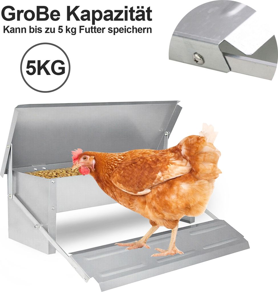 Yakimz Futterautomat Hühner 5kg Automatischer Futtertröge - Produktbild 