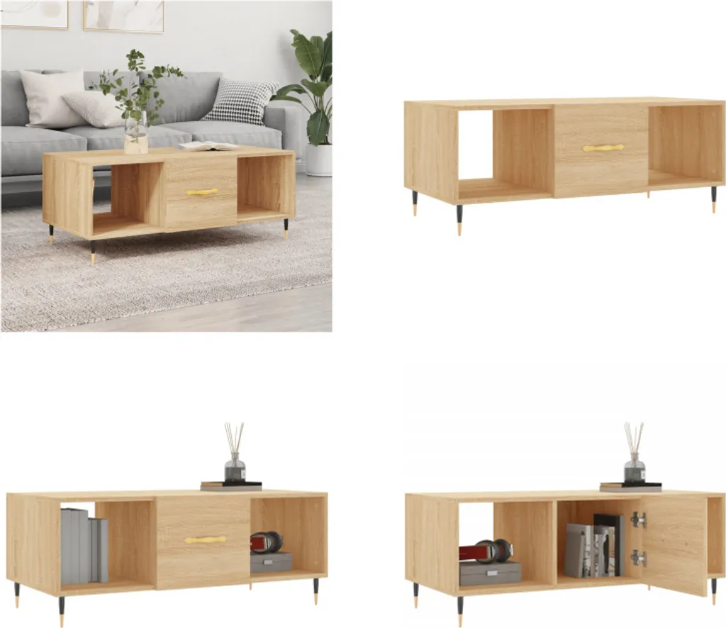 Tavolino Soggiorno vidaXL Rovere Sonoma 102x50x40 - Analisi Tecnica