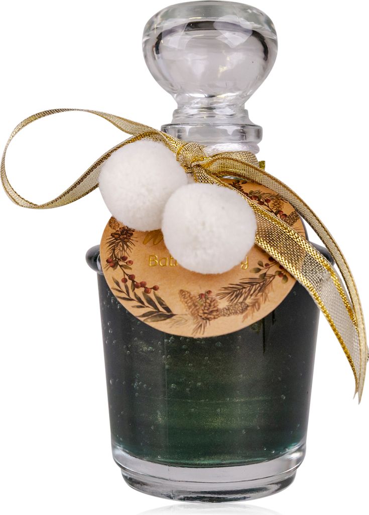 Badeschaum, Badezusatz, Schaumbad grün Flasche mit Schneebällen - 90ml