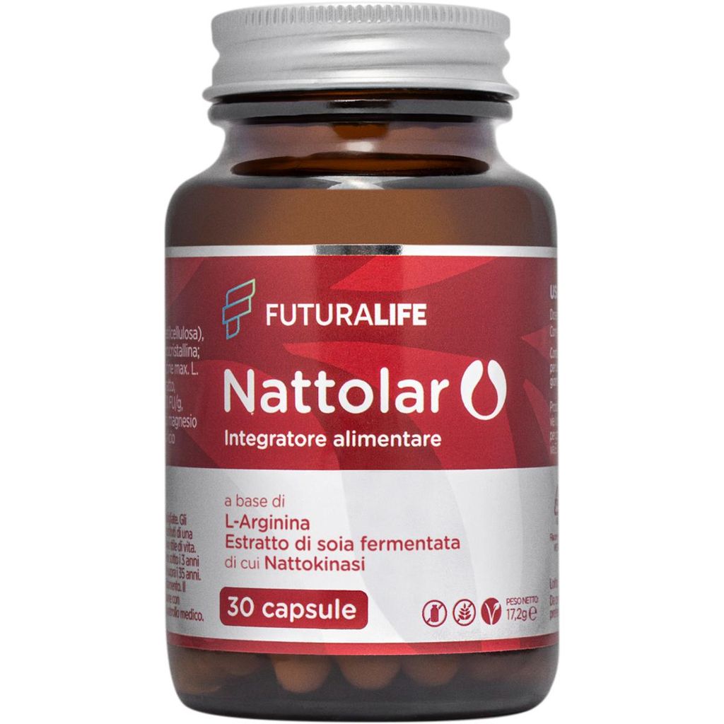 Nattolar - Arginin + L-Citrullin mit Nattokinase 30 Kapseln - Nahrungsergänzungsmittel - Vegan