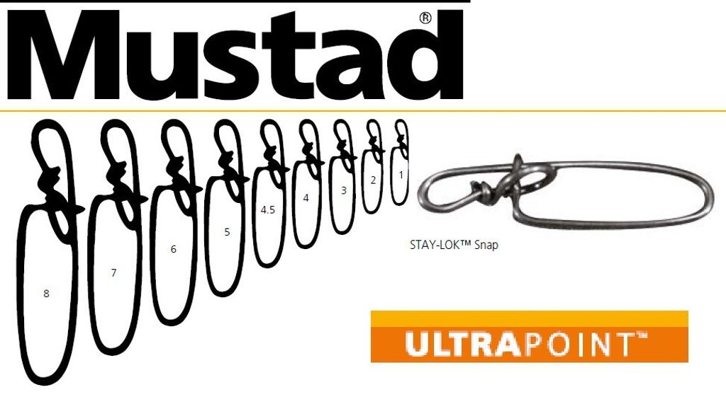 Mustad Ultrapoint Stay-Lok Snap SLS Wirbel, Größe:6