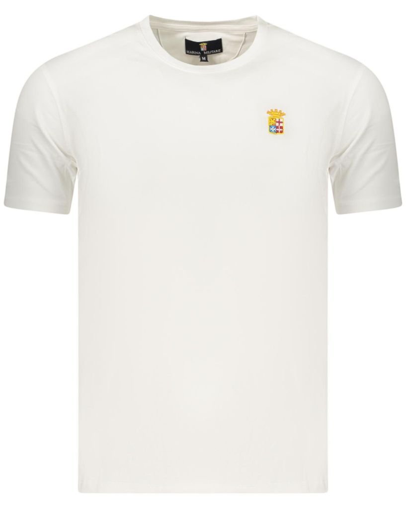 Herren Kurzarm T-Shirt Weiß – Rundhals mit Stickerei Logo