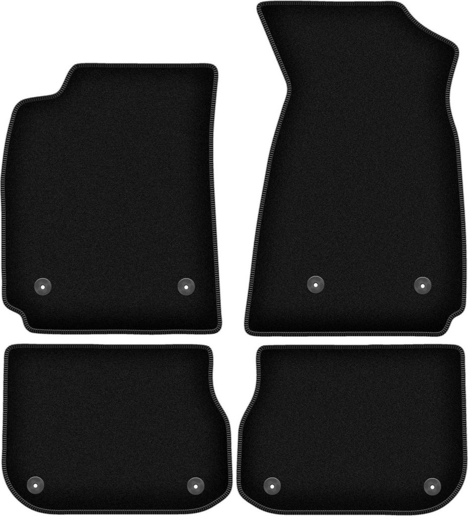 Wielganizator Velours-Autoteppiche – passand für Audi A4 B5 FL (Limousine, Kombi, Avant, Bj. 1999-2001) – schwarz, passgenau, mit Befestigunge...