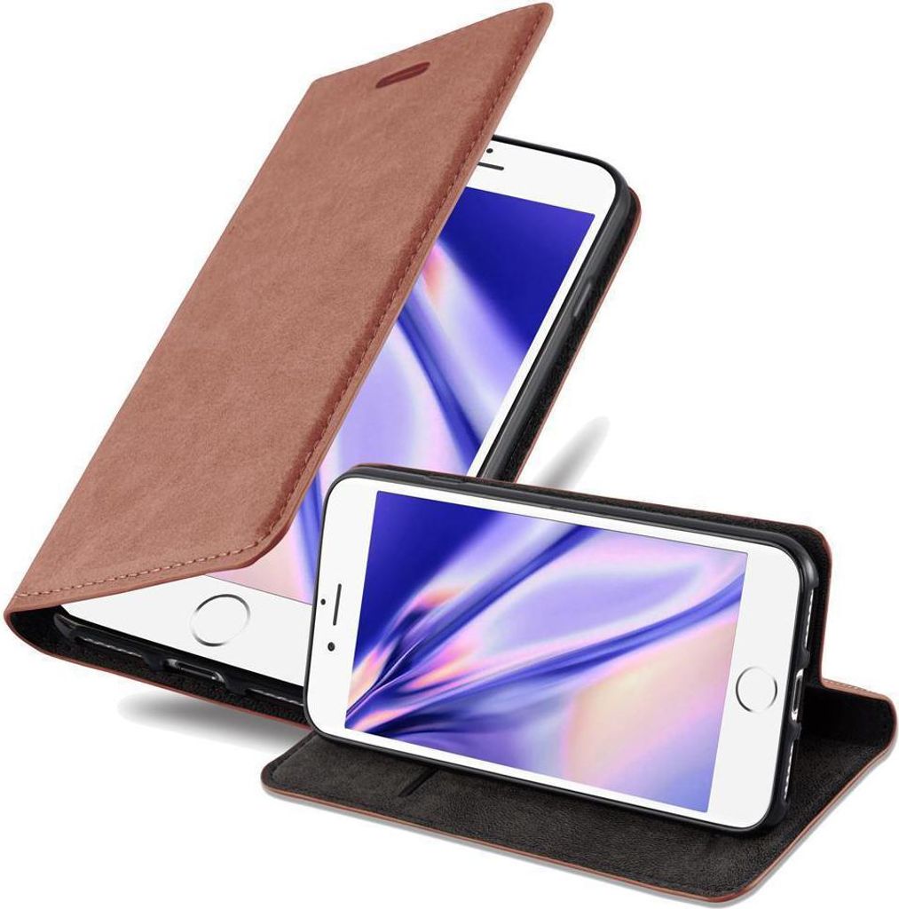 Cadorabo Hülle für Apple iPhone 6 PLUS / 6S PLUS Schutz Hülle in Braun Handyhülle Etui Case Cover Magnetverschluss