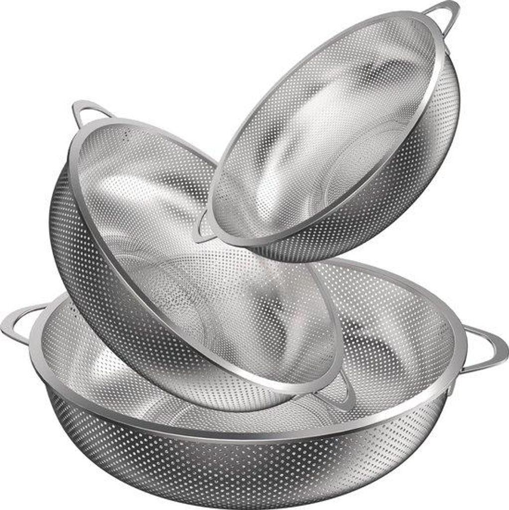 Edelstahl Siebset 3-teilig, Ø 23-32 cm, Spülmaschinenfest, Küchenzeuge