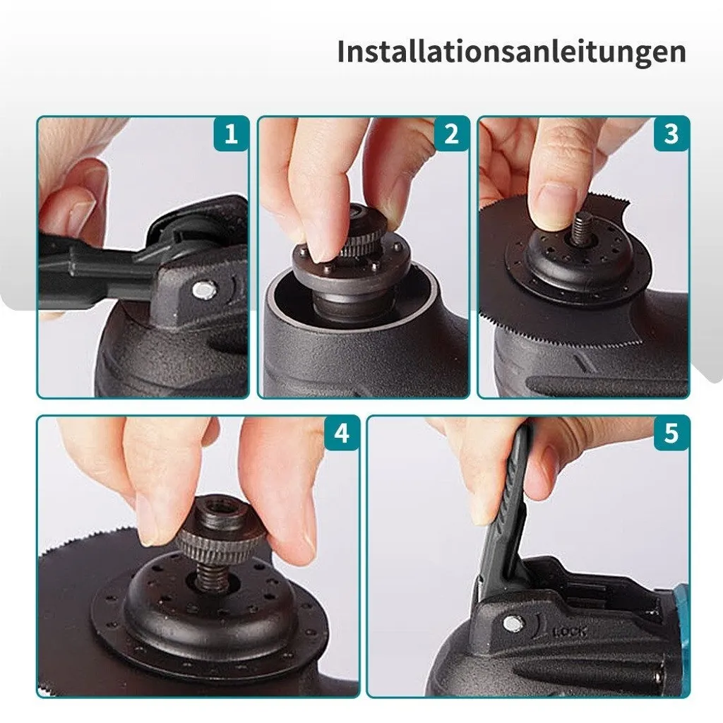 Outil multifonction oscillant 4° avec système de fixation rapide