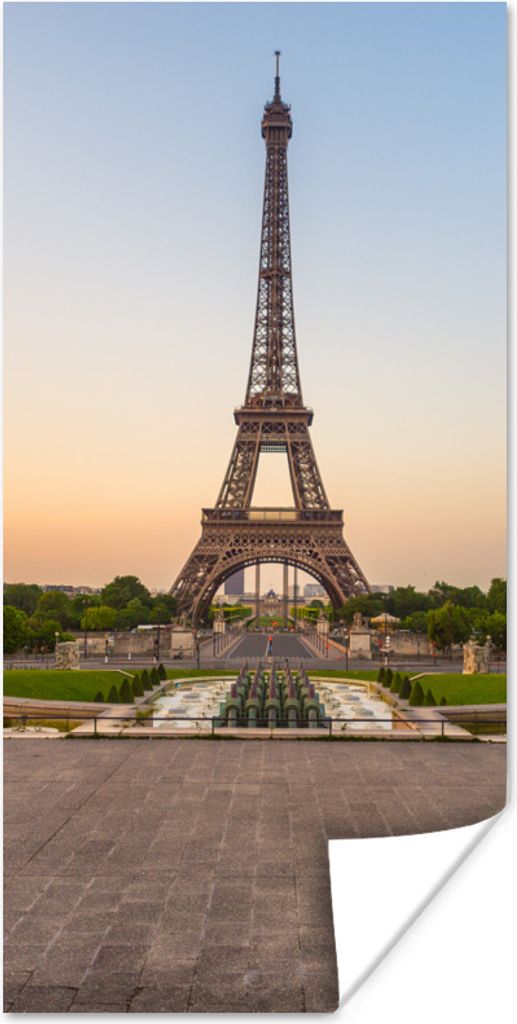 MuchoWow Poster Paris - Eiffelturm - Sonnenaufgang 75x150 cm - Dekoration für die Wände