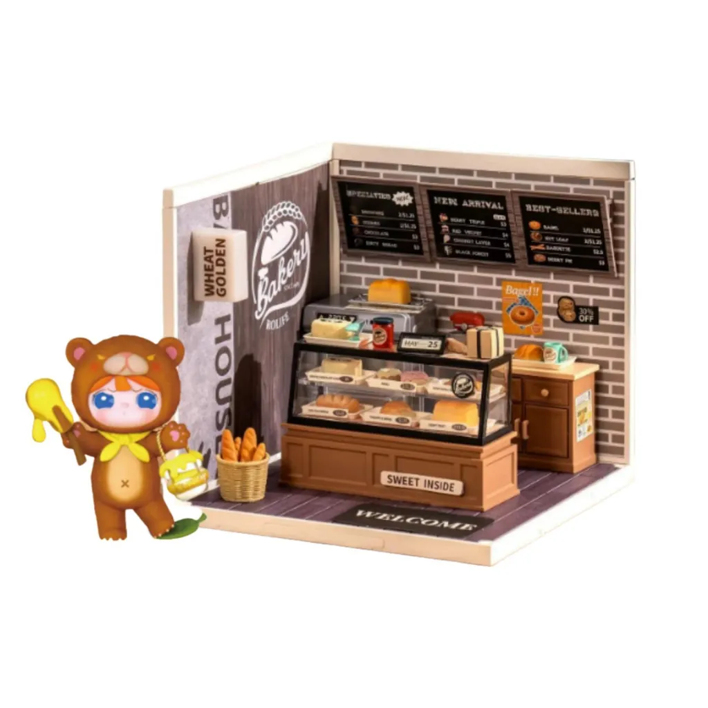 Maquette de Boulangerie Miniature à Monter - Puzzle 3D DIY en Relief
