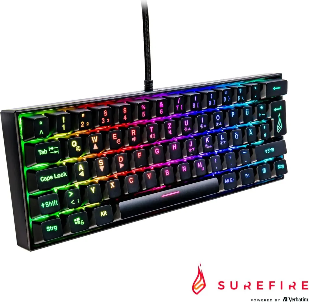 Clavier Verbatim RVB M1 Allemand QWERTZ - Idéal pour Gaming et Travail