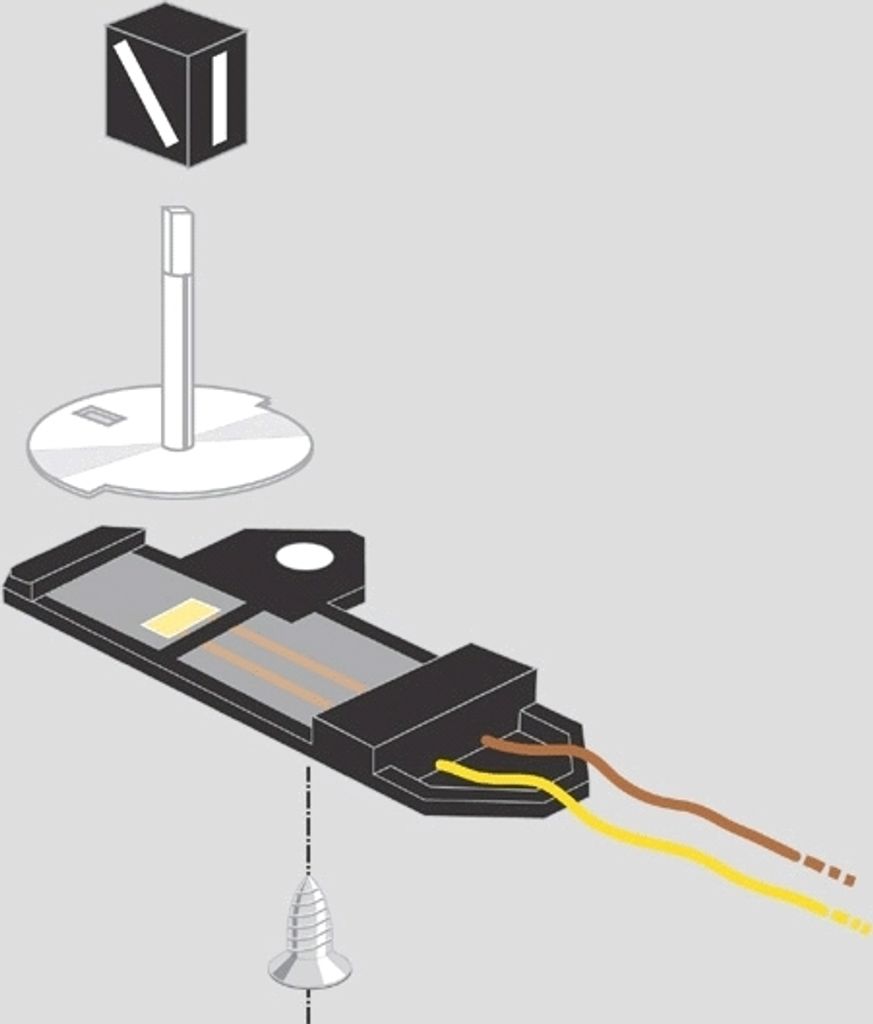 An exploded view diagram showing the components of a model train turnout lantern kit.