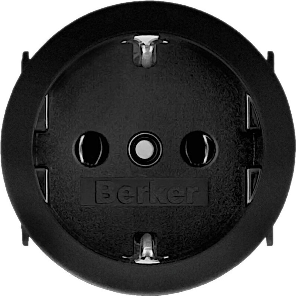 BERKER Snap in Steckdose Schuko matt schwarz / Ersatzteil