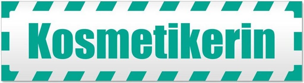 Kiwistar - Autoaufkleber - Türkis - 60 x 16 cm - Kosmetikerin gestreift - Hinweis Aufkleber Sticker für Auto, Kfz, Fahrrad, PKW, LKW
