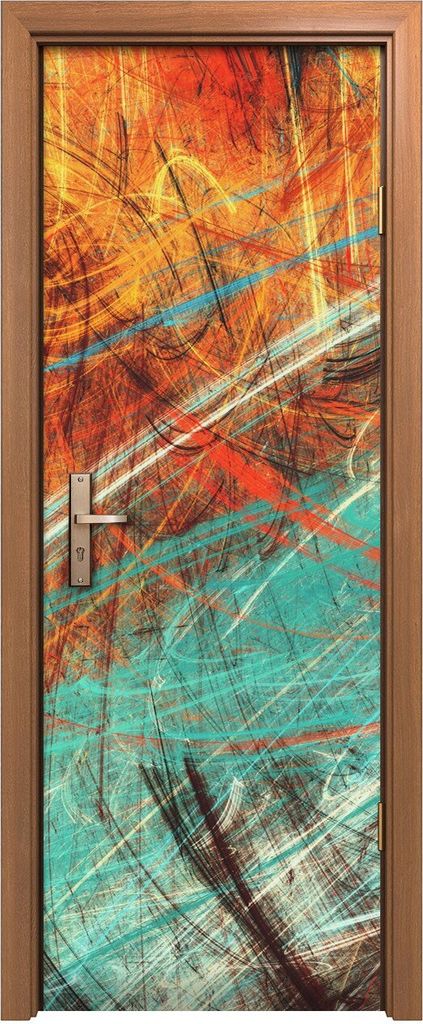 Türposter 70x200 cm Türaufkleber Türtapete Türfolie Klebefolie abstrakt farbenfrohe moderne