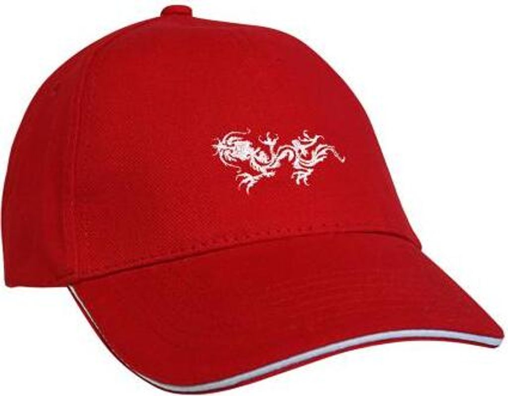 Baseballcap mit Einstickung Tribal Drache 68220 Color - rot