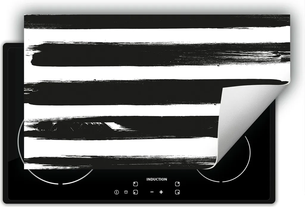 DarHaus 90x52 cm piastra di copertura antiscivolo arrotolabile, bianco - nero