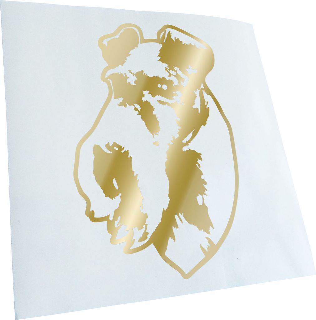 Kiwistar - Autoaufkleber - Fox terrier Hund - Goldchrom - 40x27cm - Aufkleber für Auto, Laptop, Fahrrad, LKW, Motorrad mehrfarbig JDM Decal Racing
