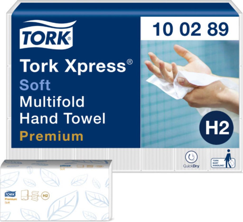 Tork 100289 Handtuch Premium Multifold 2-lagig 21 x 26cm H2 Produktbild 