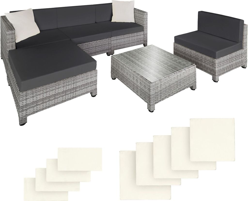 tectake® Aluminium Rattan Lounge wetterfest und Produktbild 
